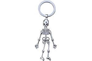 Gothic Skull Skeleton Charm Keychain for Men and Women Halloween Jewelry