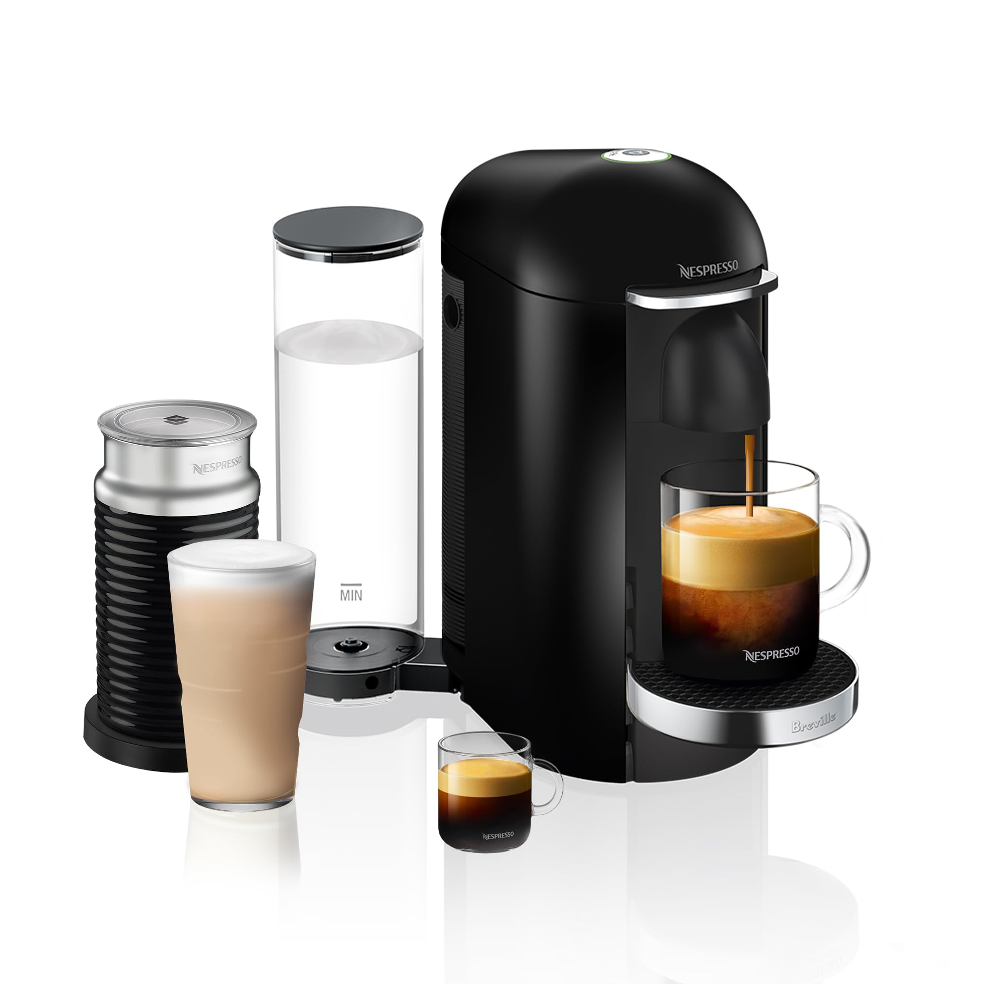 Nespresso Vertuo Plus Deluxe Coffee and Espresso Maker by Breville Piano Black with Aeroccino Milk Frother product thumbnail 2