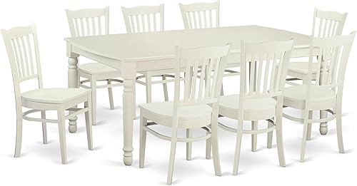 Miniatura 16 de East West Furniture DOGR7-MAH-W - Juego de mesa de comedor de 7 piezas consta de una mesa de cocina rectangular con hojas de mariposa y 6 sillas de
