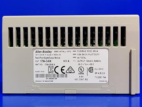 Miniatura 7 de 1794-OA8I 8 Puntos 120VAC Salida, Módulo de Salida, CA, Estilo abierto, Flex I/O, Discreto, Montaje DIN IP20 1794OA8I 1794-1794 PLC Master