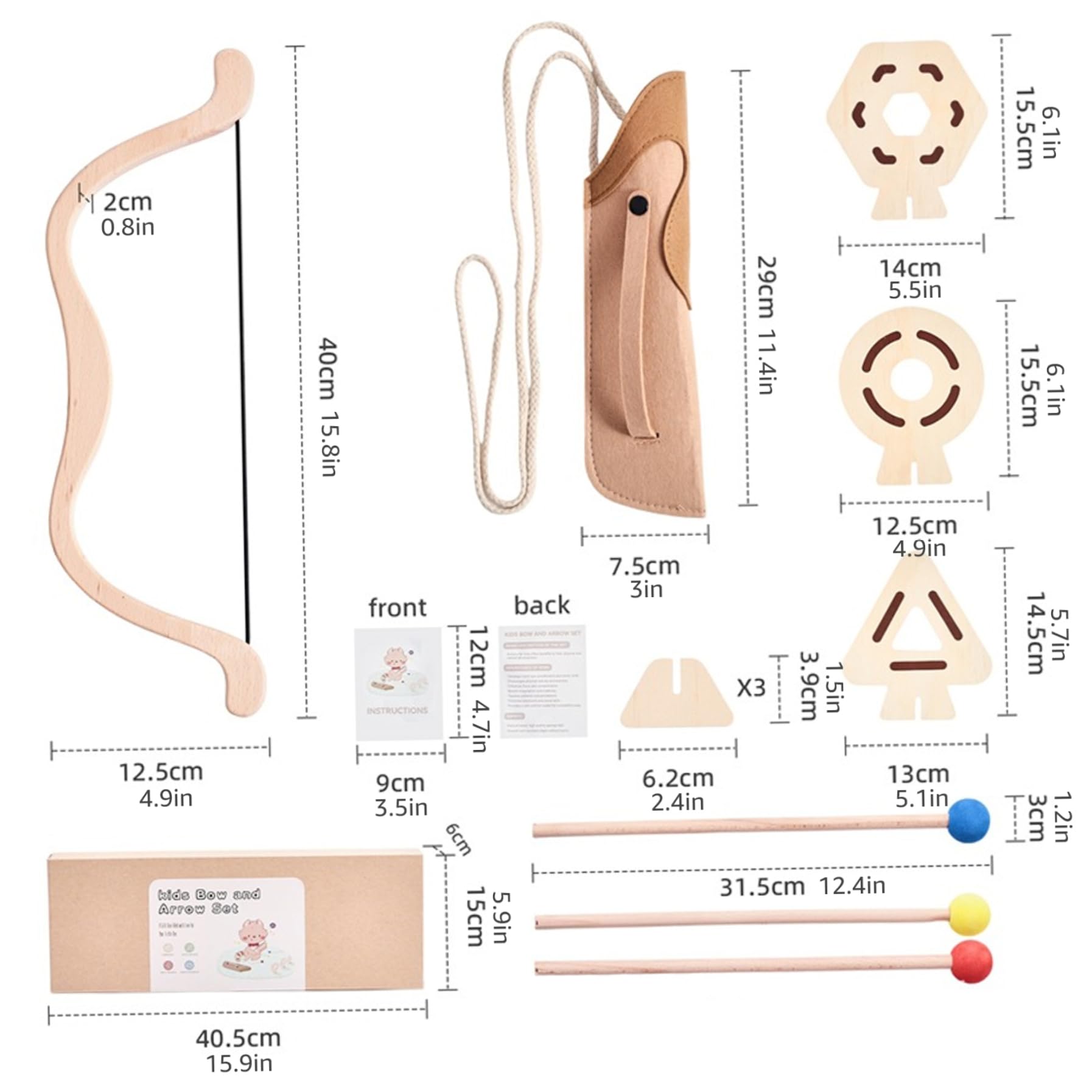 Set Arco e Frecce per Bambini, Arco e Freccia in Legno con Punta in Schiuma Sicura con 3 Bersagli per Giochi all'aperto al Chiuso, Set per Tiro con L' per Ragazzi Ragazze dai 4 Anni su