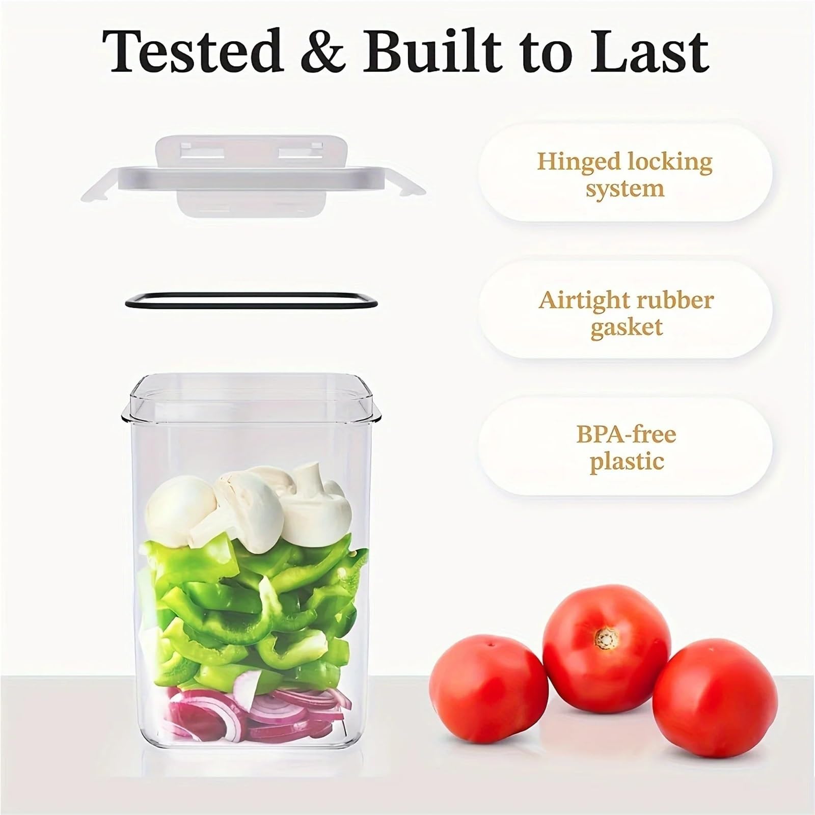3 Sets luftdichte Frischhaltedosen – 2,4 l, groß for Speisekammer und Küchenorganisation, for Müsli, Nudeln für Mehl, Reis, Müsl