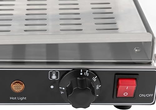 Miniatura 9 de Calentador de alimentos comercial, calentador de exhibición de alimentos de 2 niveles con puerta acrílica y pies antideslizantes, vitrina grande de