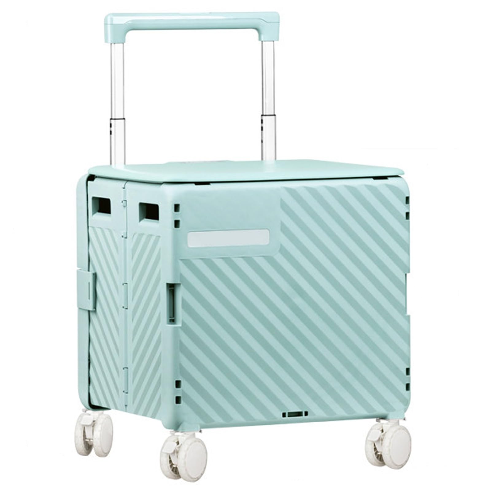 Zusammenklappbarer Multifunktionswagen – Tragbarer Sackkarre mit Teleskopgriff und Drehbaren Rädern, Ideal for Reisen, Gepäcktransport und Bürogebrauch(Blue)