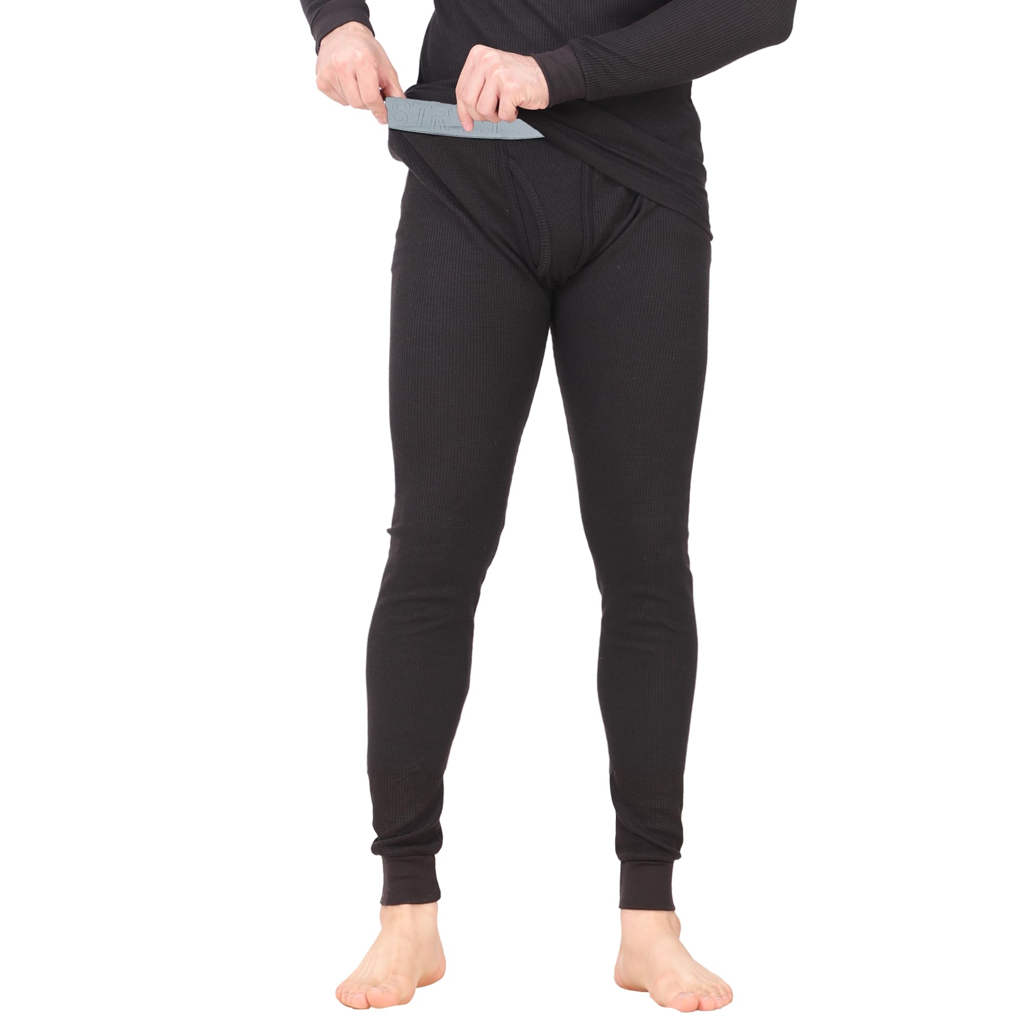 Thermal Underwear Pants for Men Long Johns Cotton Blend Base Layer Waffle Knit Bottoms Classic Cold Weather