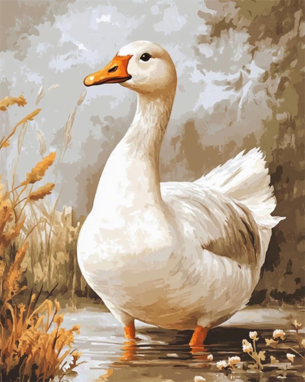 AxiangziK Animal DIY Latch Hook Kit Large Rug Cartoon Goose DIY Latch Hook Kits Hand Craft Embroidery Tapestry Carpet Rug Making Enthusiasts Gift 20x15in