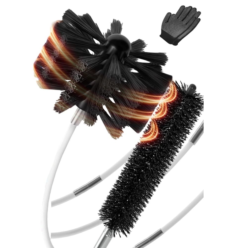 Aundhegrtt Dryer Vent Brush with Rods for Dryer Lint Trap Cleaner Drill Powered Vent Cleaner Kit Chimney Brush