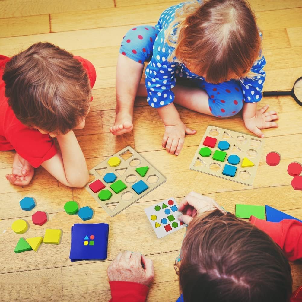 Atoylink Juguetes Montessori 2 3 4 Años Juguetes de Madera Apilar y Encajar Rompecabezas Juguetes Educativos Clasificación de Formas Colores Bloques de Construcción Regalos para Niños Niñas