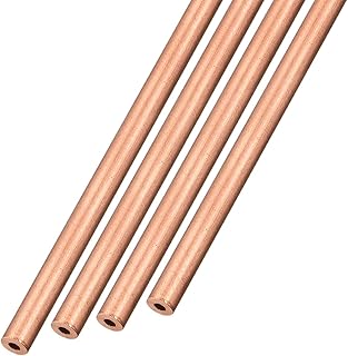 METALLIXITY Copper Tube(3.5mm OD x 1mm Wall T x 300mm L) 4Pcs, Straight Tubing - for Home Furnishing, Machinery, DIY Handicraft