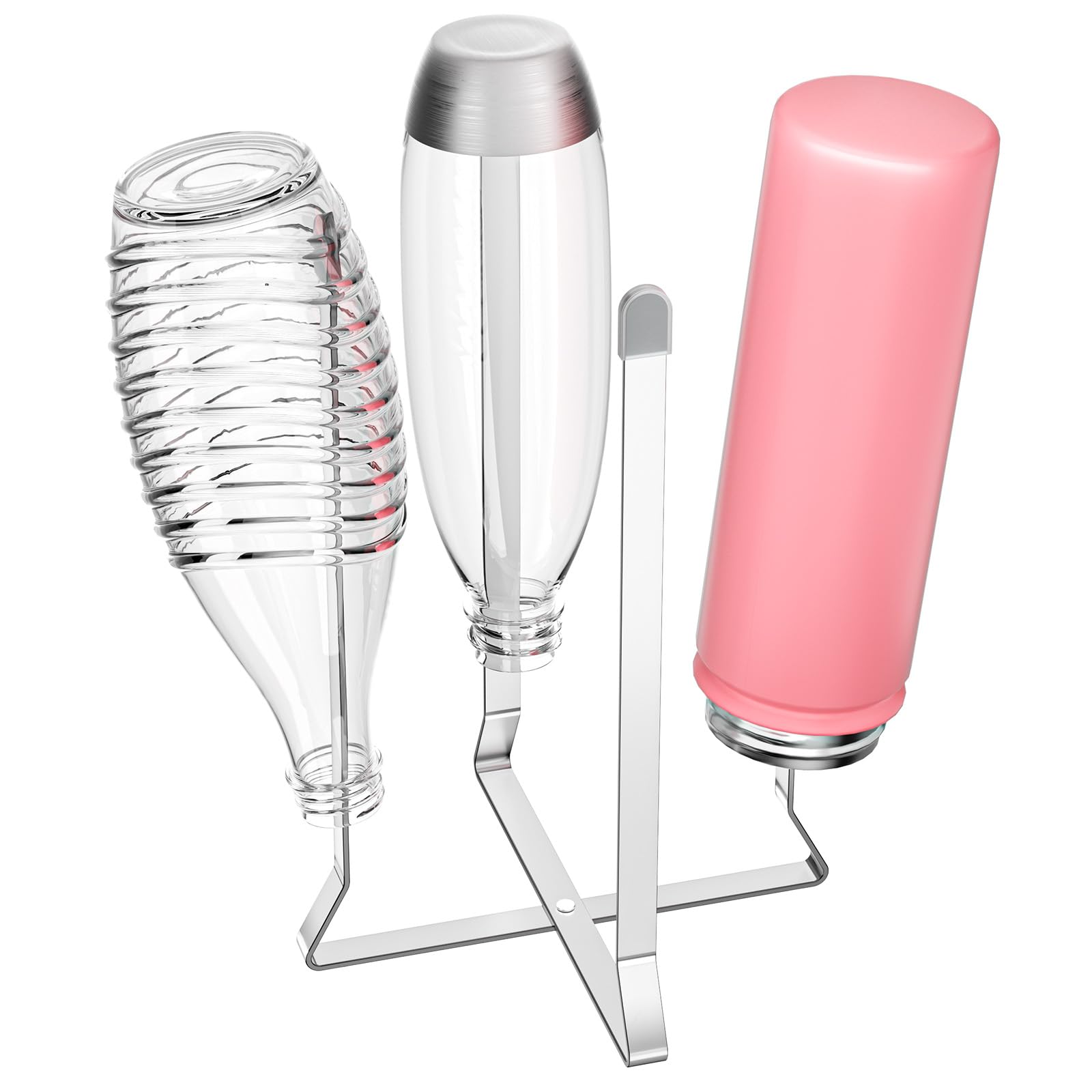 Escurridor Botellas, Escurridor de Botellas Plegable, Escurridor Para Botellas Acero Inoxidable, Escurridor de Biberones, Secador de Botellas Agua, Soporte de Cocina, para bolsas de plástico, biberone