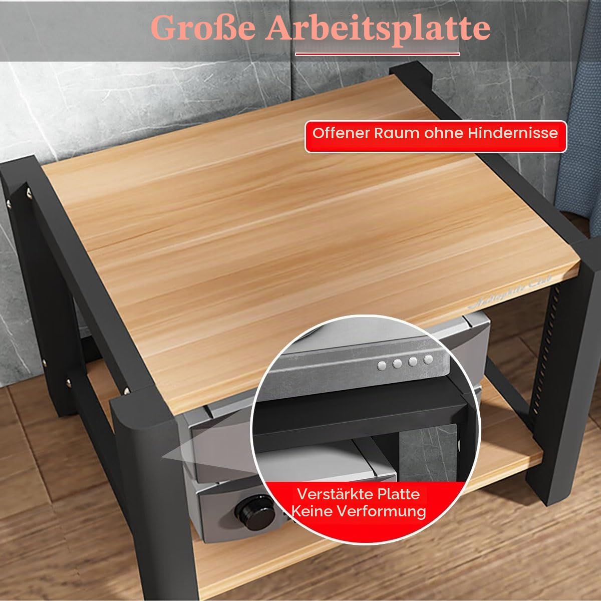 HiFi Rack 2/3/4/5 Ebenen – AV Regal für Audio Video Komponenten, Stereoanlagen, Plattenspieler, Mehrschichtiger HiFi Schrank, TV Zubehör Schrank, Medienmöbel für Wohnzimmer & Studio(Brown,H40cm/15.7in