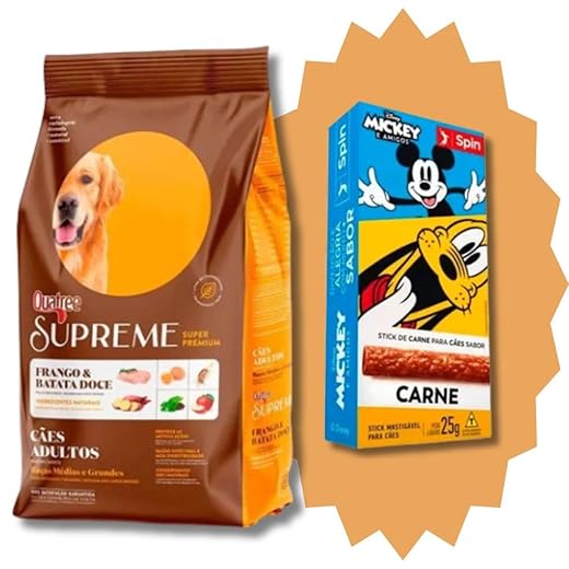 Ração Quatree Supreme Cães Adultos Raças Médias e Grandes Frango e Batata Doce 15kg + Uma Surpresa