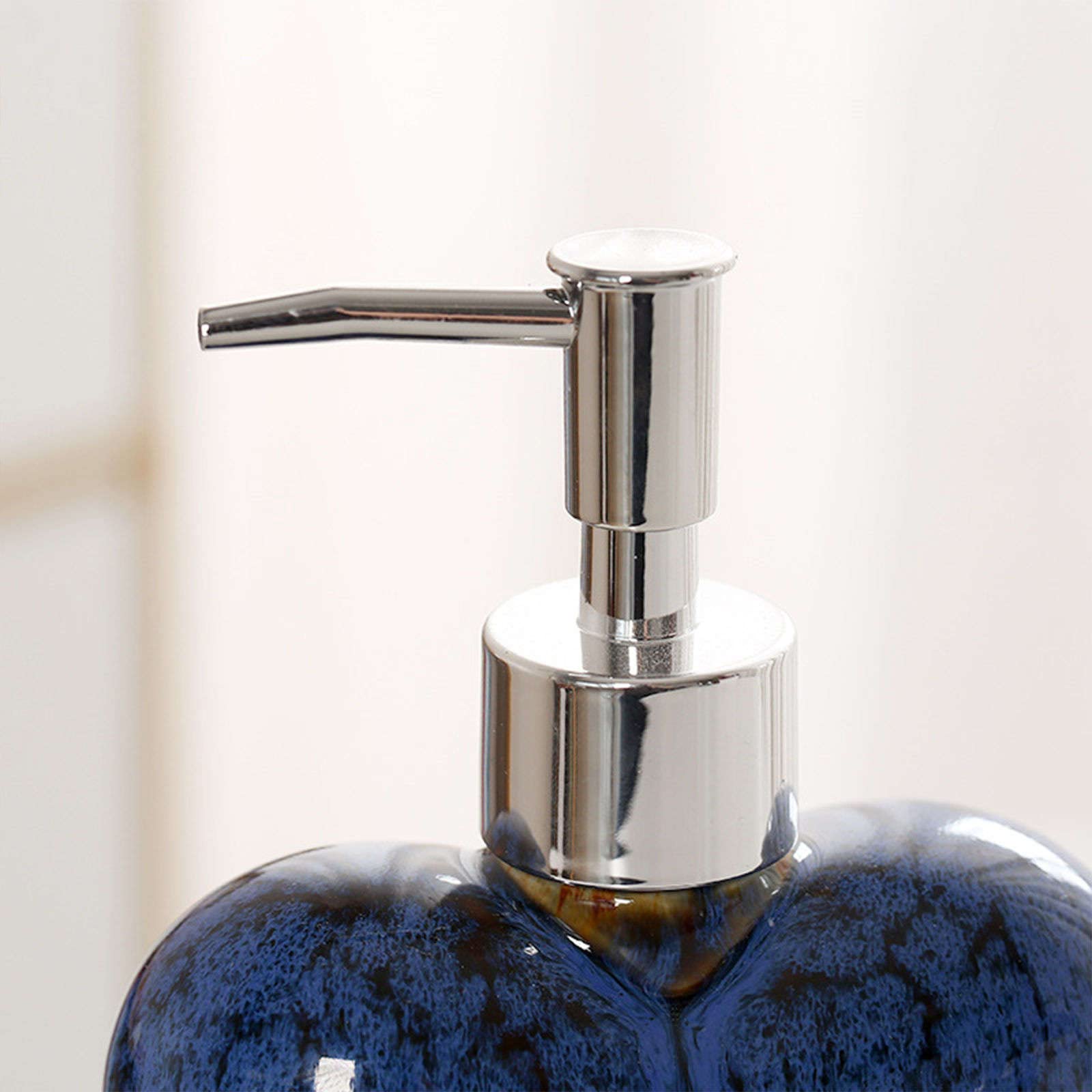 Keramik-Seifenspender 300 ml 10,6 Unzen mit Pumpe, nachfüllbare Lotionsflasche for Badezimmer-Waschtischarbeitsplatte, Shampoo