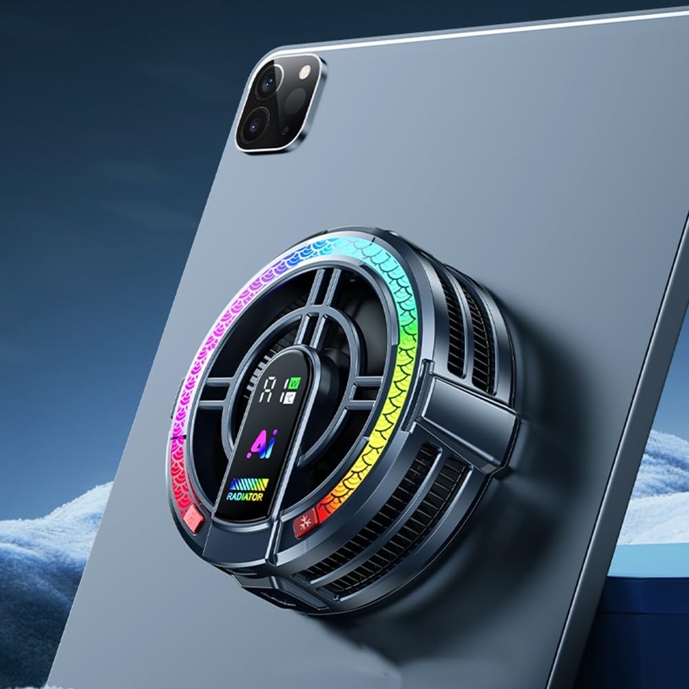 Enfriadores, ventiladores magnéticos de refrigeración para tabletas AI enfriador RGB portátil ventilador magnético de refrigeración de teléfono para juegos y transmisión