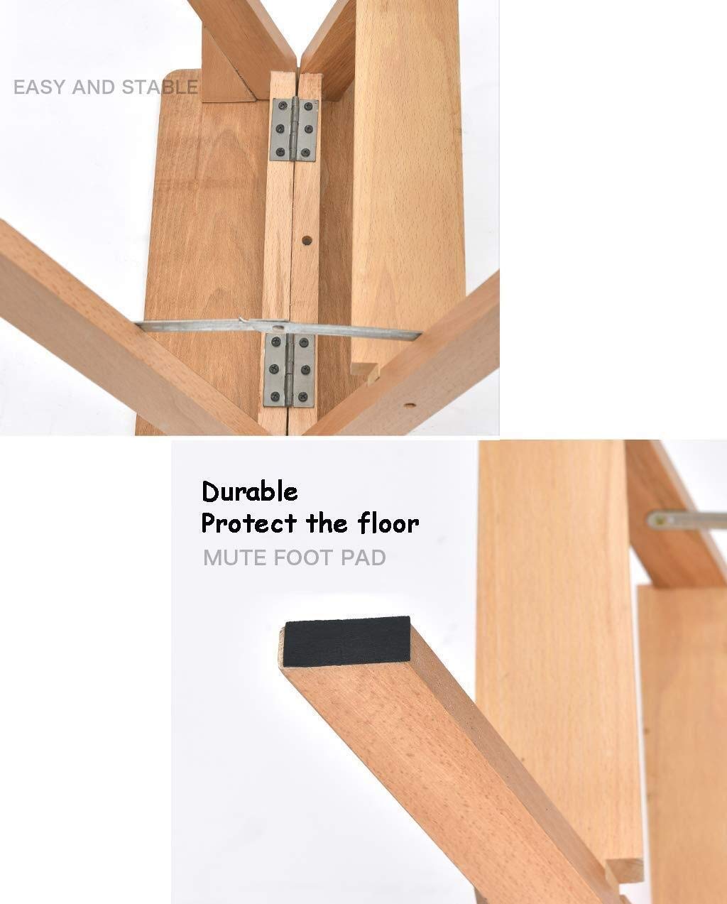 Escalera de Tijera/Escalera/Silla Plegable de 3 peldaños, Silla salvaescaleras de Madera Taburete extendido Cojines de Asiento Taburete Alto para Herramientas de jardín Altura 65 cm Uso Inte