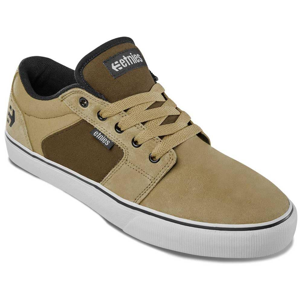 Etnies Barge LS – Classic Skate Look, Slim Vulcanized Silhoutte, Hefty Armored Collar, Reinforced Vulc - Color TAN/Brown/Orange - Size 8