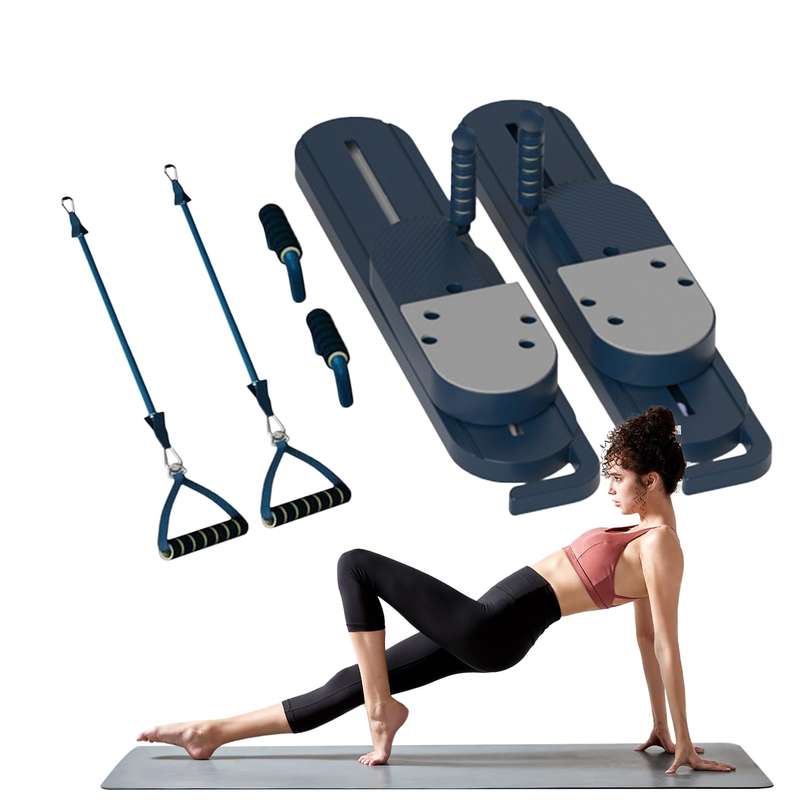 Dispositivo per pilates per allenamento a casa, tavola pieghevole per pilates, dispositivo fitness per allenamento addominale e equilibrio, sport, dopo il parto e anziani