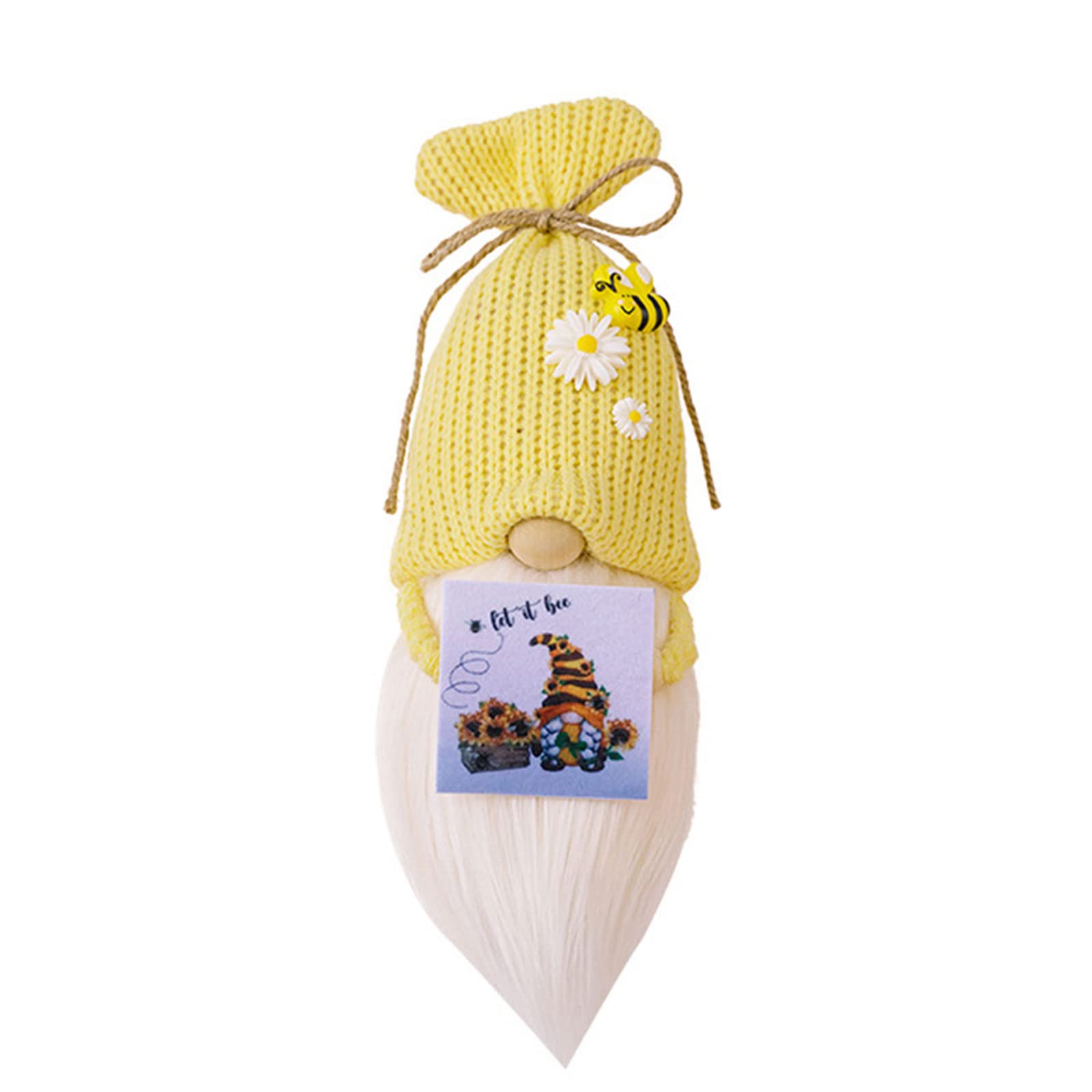 Tsophreniq Bee Gnomes Sunflower Gnomes Plush Scandinavian Swedish Tomtes Desktop Ornaments Kitchen Tiered Tray Decoration Bee Decorations for Outdoor