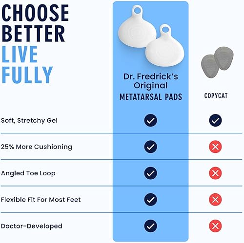 Miniatura 6 de Dr. Frederick’s Original Metatarsal Pads - 4 ct - Ball-of-Foot Cushions for Foot Pain Relief - Adhesive Forefoot Pads for Metatarsalgia, Morton’s