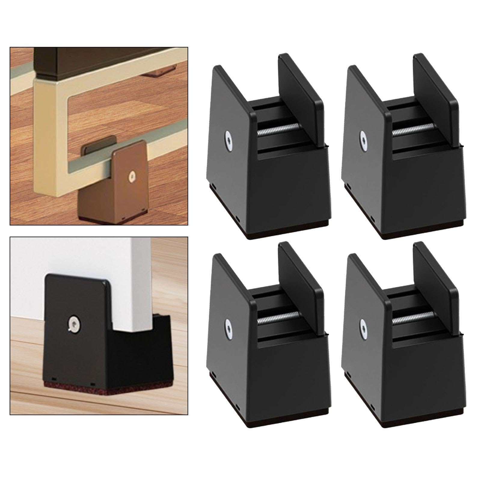 4 Elevadores de Cama, Extensores de Altura, Bloques Elevadores de Patas para Escritorio, Sofá, Cama Y Silla, Negro, Altura 5 Cm