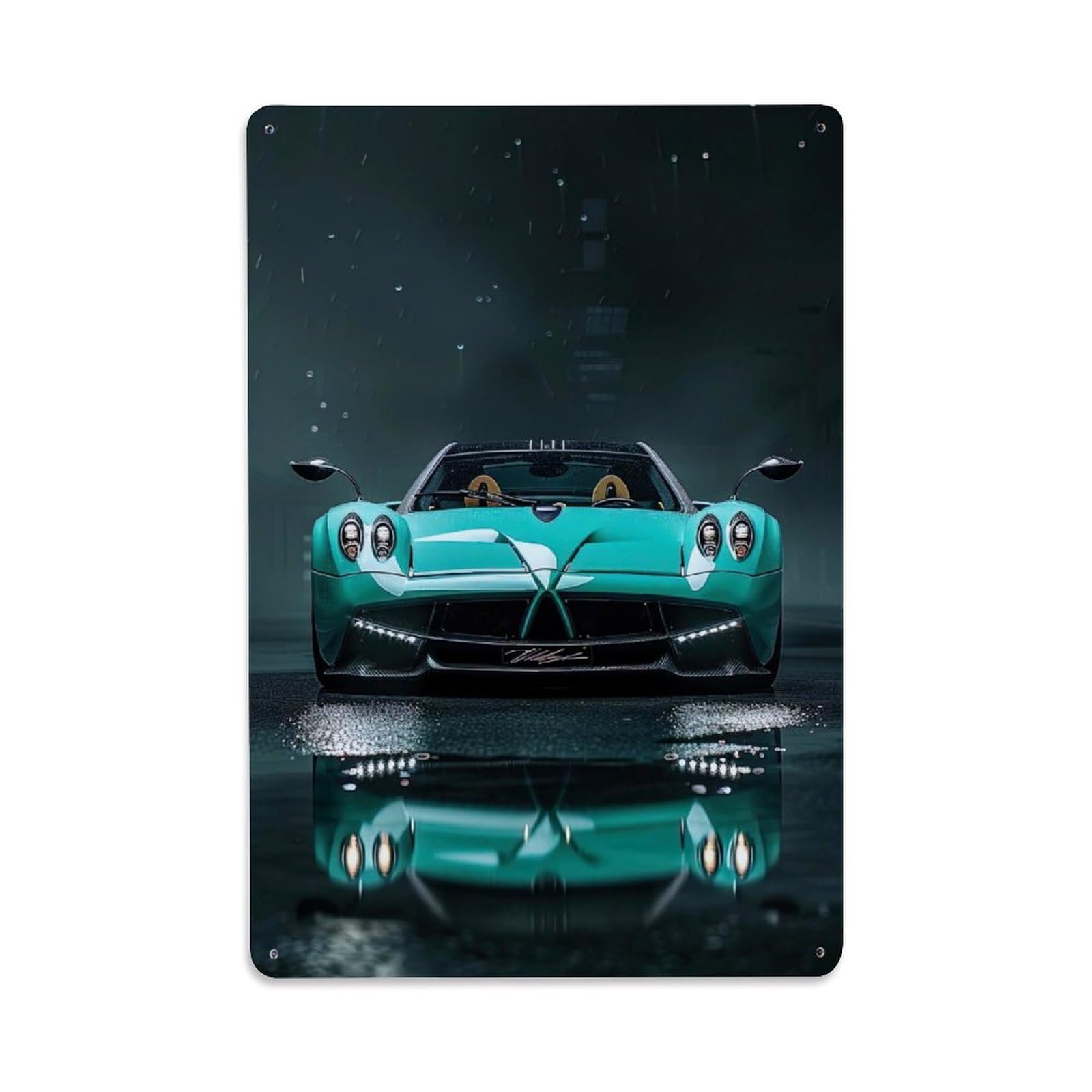 Hypercar Huayra Sports Super Car Metal Tin Sign Plaque Wall Decor for Cafe, Club, Garden Metal Poster 8x12Inch