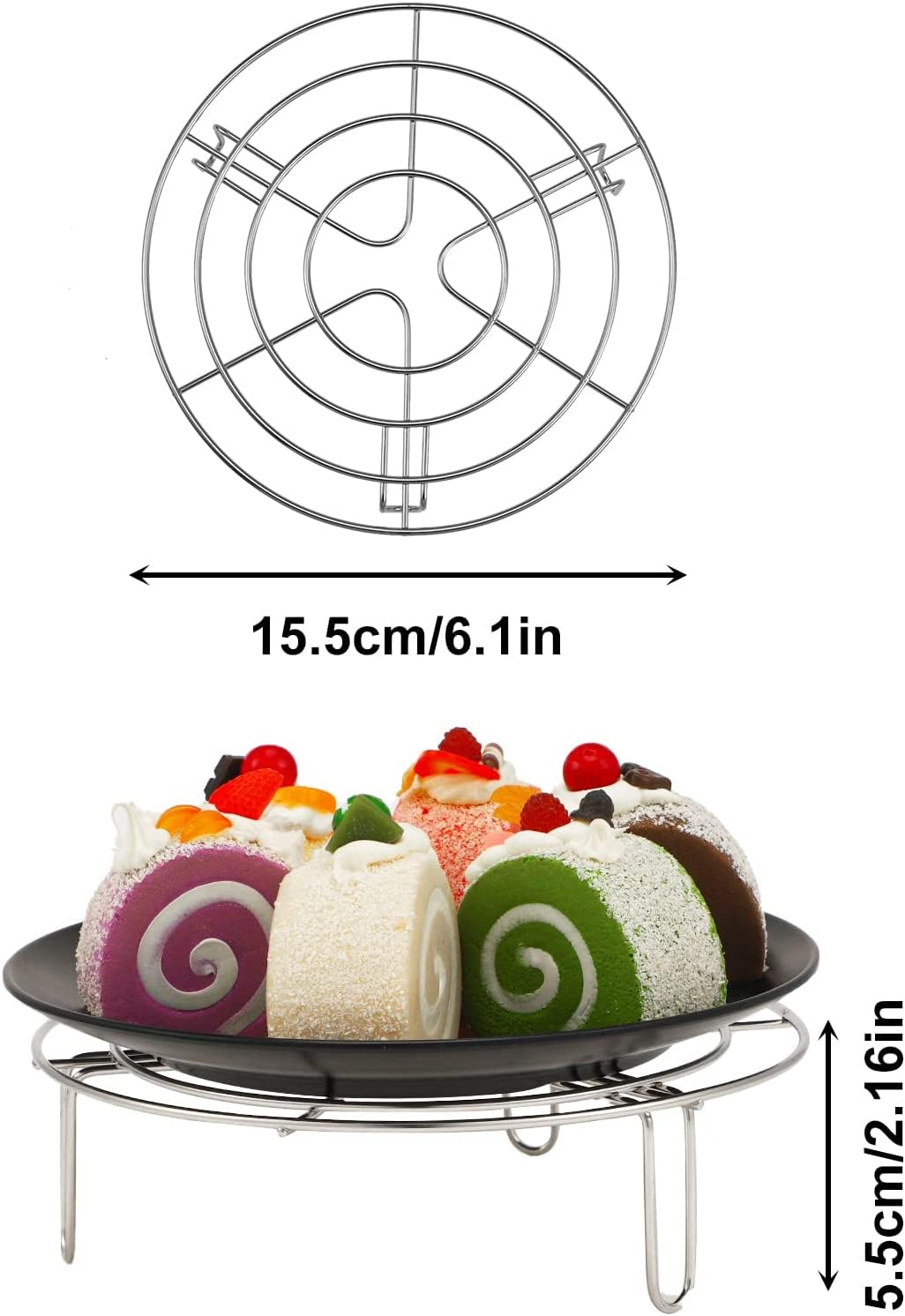 Support Vapeur Inox KAIAIWLUO - Grille Ronde 19 Cm Pour Cuisson Vapeur Et Refroidissement