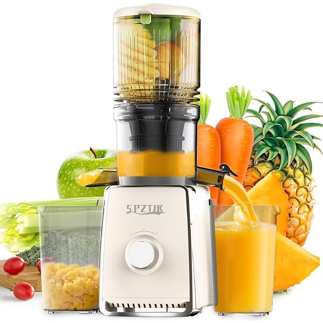 Cold Press Juicer Machine 300W Slow Masticating Juicer with 5 3 Large Feed Chute for Whole Fruits Vegetables