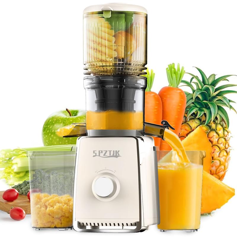 Cold Press Juicer Machine 300W Slow Masticating Juicer with 5 3 Large Feed Chute for Whole Fruits Vegetables