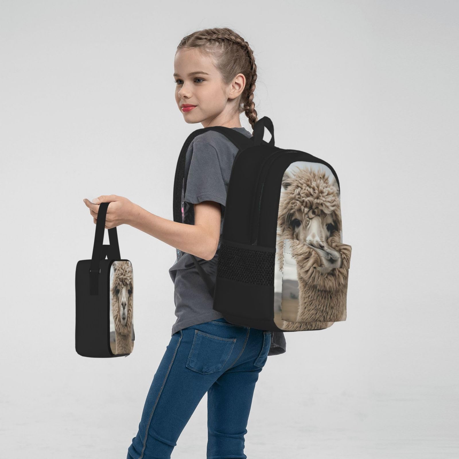 Zaino, borsa portapranzo, astuccio, set da 3 pezzi, per lavoro e