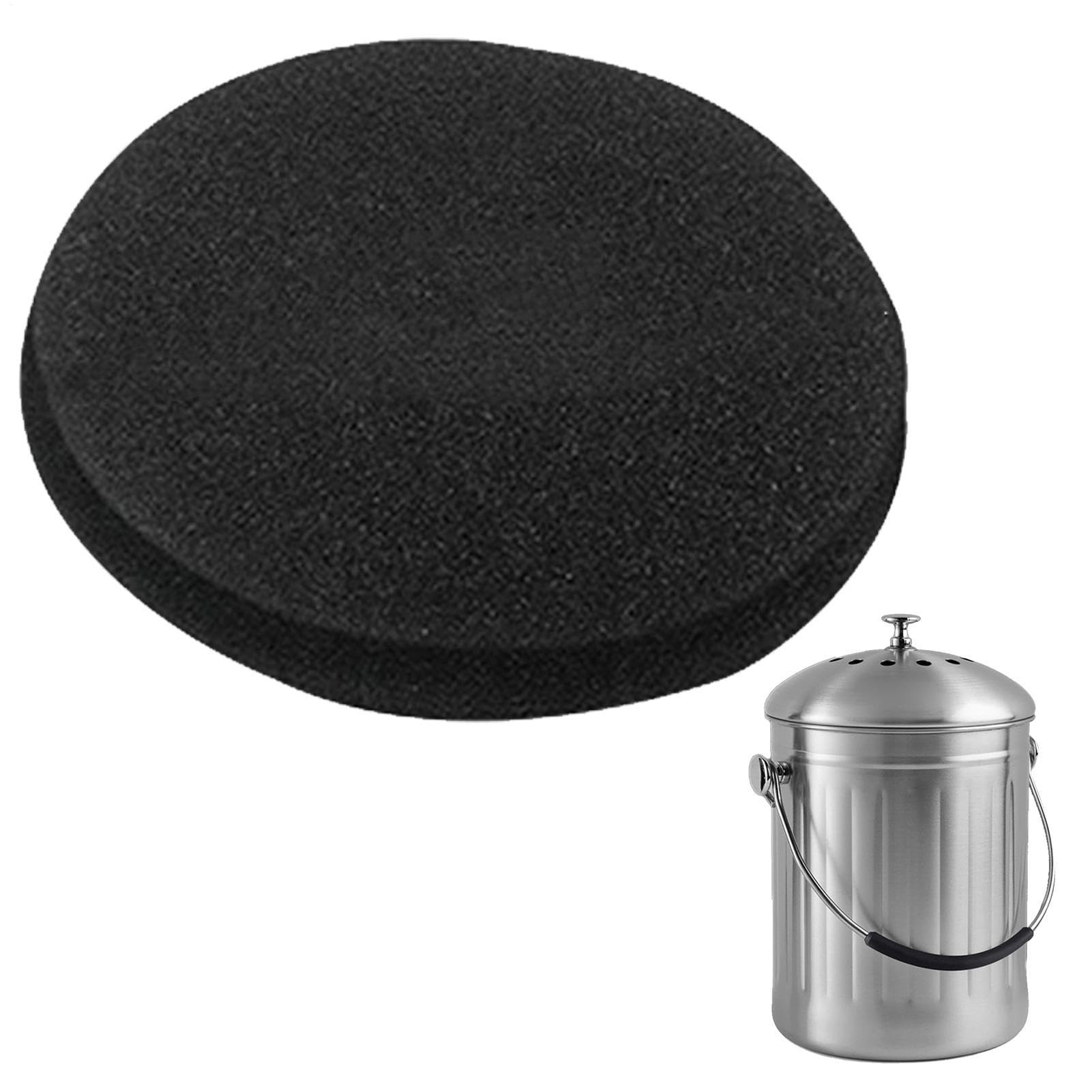 Pack Of 6 Activated Carbon Odour Filter For Kitchen Compost Bins And Food Waste Caddy, Square/Round Thick Charcoal Filters Replacement For Countertop Compost Bucket Pail Bins
