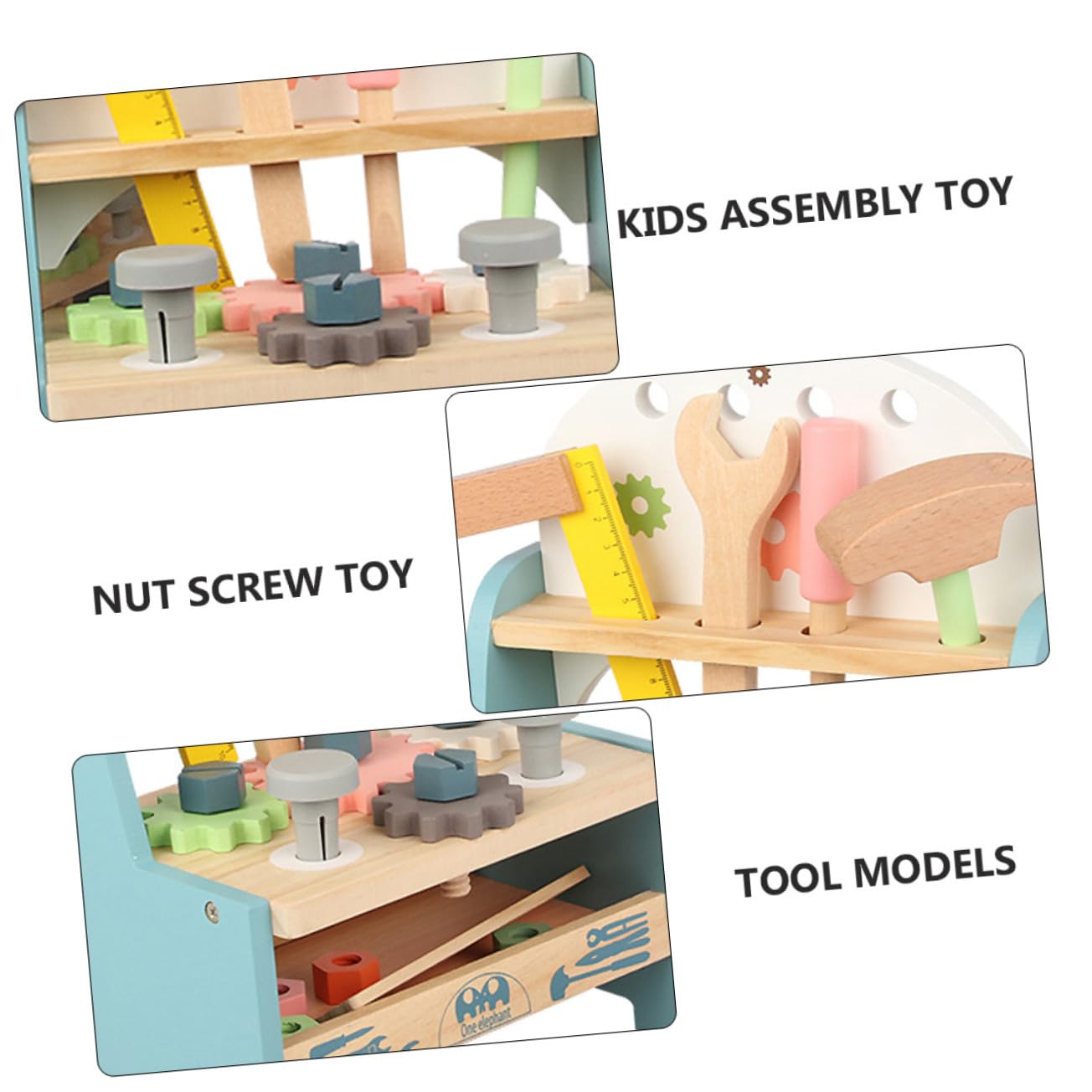 Hohopeti Giocattolo Educativo Multifunzione per Bambini Set in Legno Bordi Levigati per Sviluppare Abilità Motorie e Divertimento Sicuro