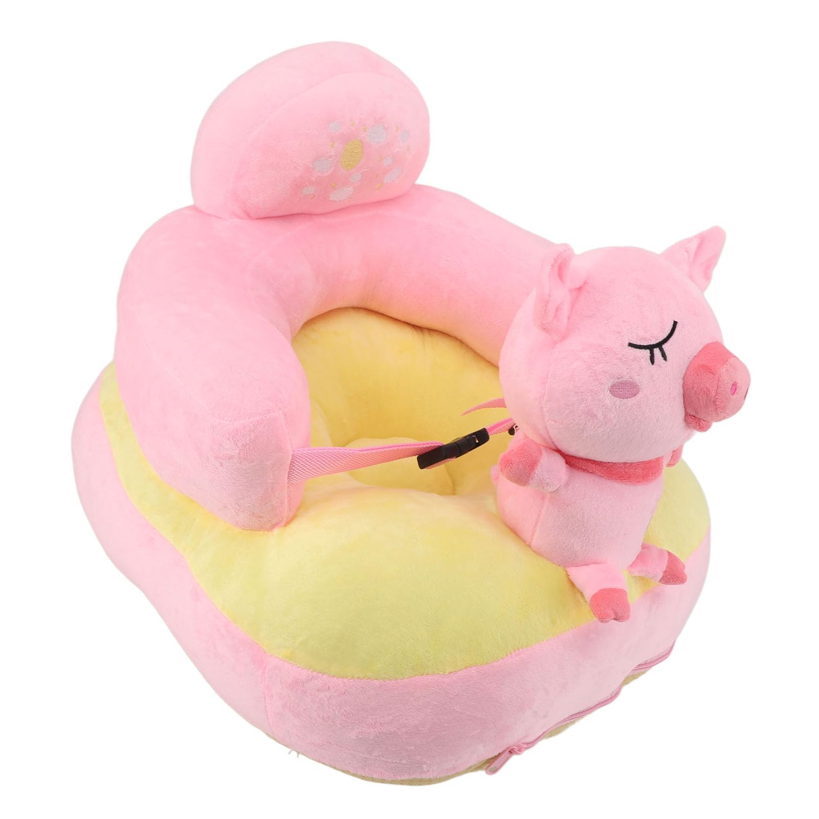 Infant Support Sofa, Anti Tipping Plush Non Slip Base Adjustable Angle Baby Support Sofa Chair Comfortable for Home (Roseate Pig)