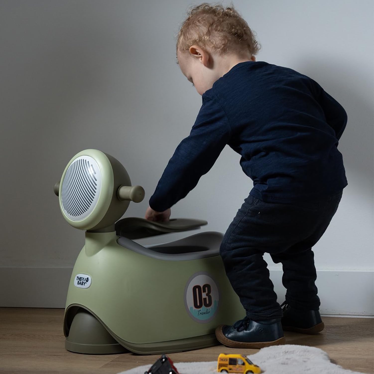 THERMOBABY - Pot ludique SCOOTER - Pot pour Bébé - Toilettes enfant - Pot d’apprentissage de la propreté - Vert - 18+ mois