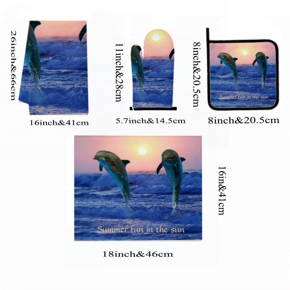Set di 9 accessori e decorazioni da cucina Happy Dolphins2
