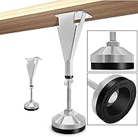 Vista 8 de 4 patas de soporte de listones para marco de cama, patas de soporte de cama de acero, pies de soporte de altura ajustable de alta resistencia