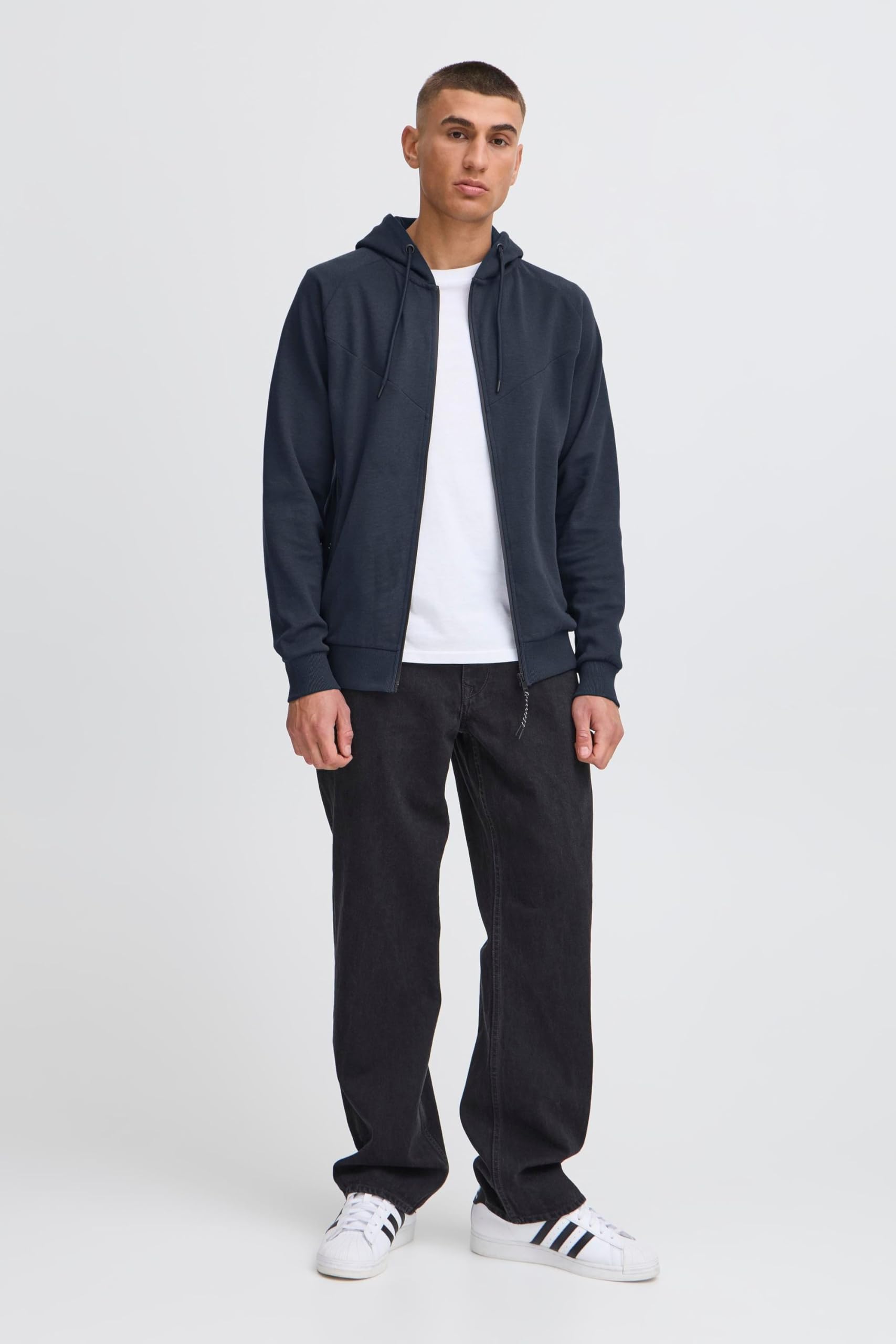 !Solid SDGelbert Homme Veste en Sweat Veste à Capuche Hoodie avec Capuche Poches en Biais Mélange de Coton Regular Fit