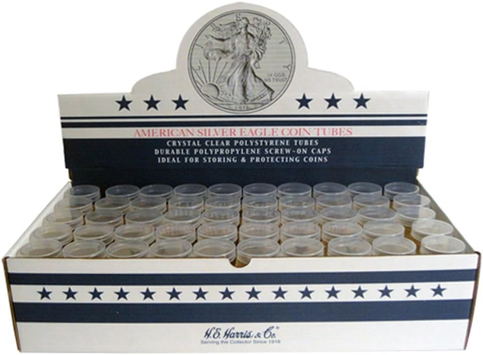 American Silver Eagle Round Coin Tubes by H.E. Harris 100 Pack
