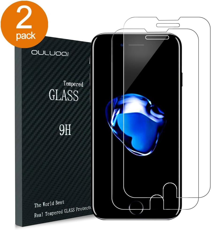 Foxnovo Tempered Glass Screen Protector for iPhone 7 Plus(5.5-Inch), Clear, 2 Pack