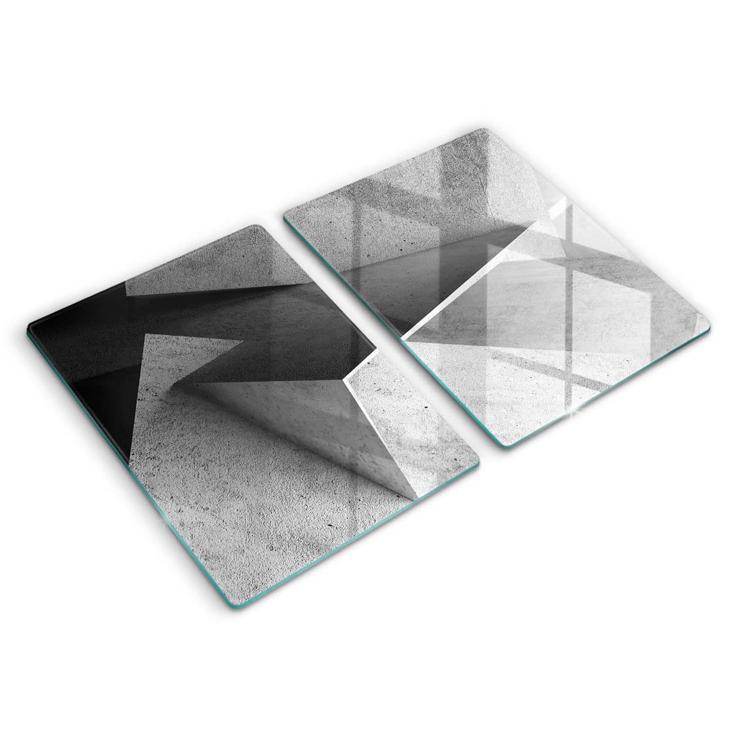 Plaque induction protection 2x40x52cm en verre pour cuisson effet béton