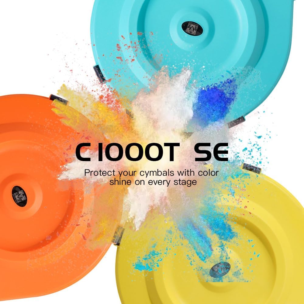 GORPANIX 22'' Cymbal Case With Wheels, Rolling Cymbal Hard Case With Foam, Fits 10 × 21" Cymbals, Design for Drum Cymbal, Cymbal Vault Upgrade Cymbal Bag, Hard Shell Protect (Volt Yellow, 22 inch)