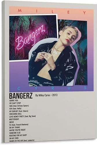 Miley Cyrus BANGERZ 2013 - Póster de lienzo para decoración de dormitorio, paisaje, oficina, marco de regalo de cumpleaños de San Valentín, estilo