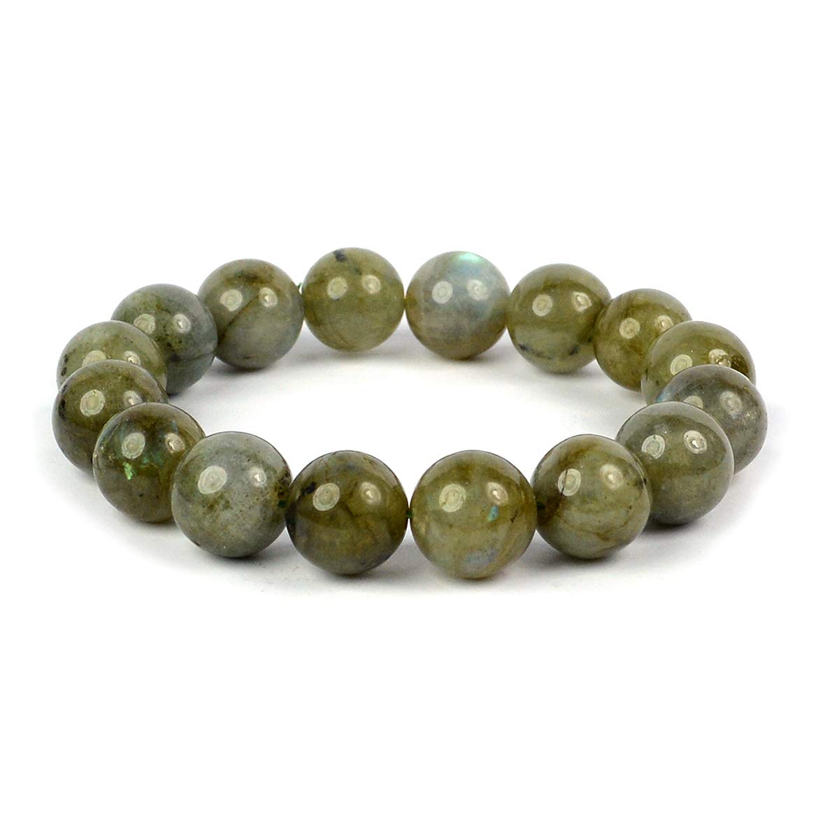 Crystu Labradorite Bracelet 12 mm Crystal Stone Bracelet for Reiki Healing and Crystal Healing (Color: Green) (B07M6CWYCC) Amazon Price History, Amazon Price Tracker