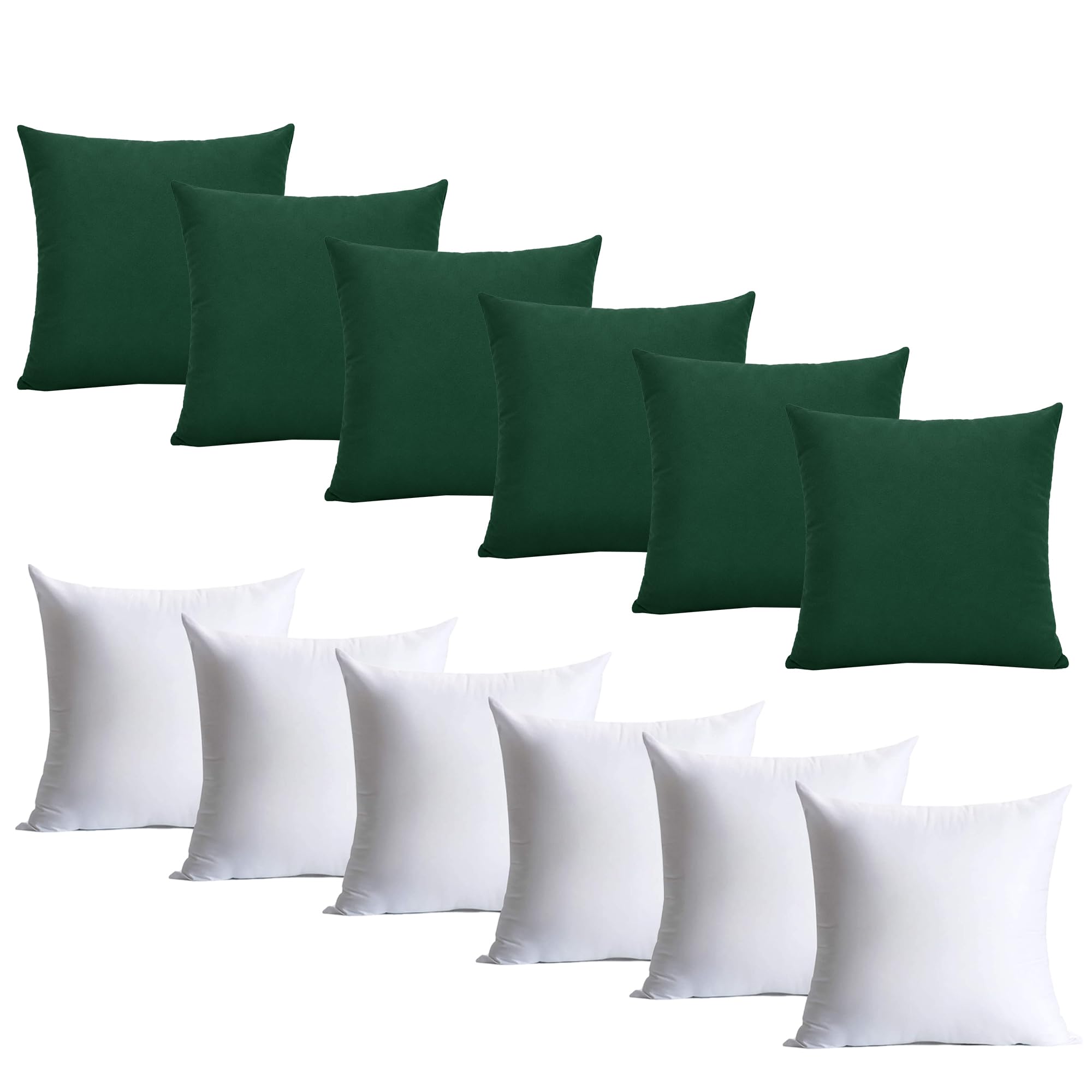 Hafaa Emerald Cushions With Covers Included Pack Of 6, 40 X 40 Cm Soft Microfiber Cushions, Decorative Throw Pillows With Hidden Zip Closure For Sofa, Bed, Living Room & Home Décor