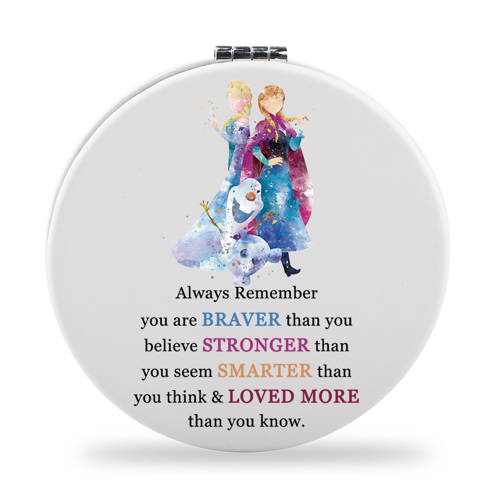 SEIRAA Elsa and Anna Pocket Mirror Olaf Makeup Mirror Elsa and Anna Gifts Olaf Gifts for Women Elsa and Anna Merch (2 Princess)-image-25