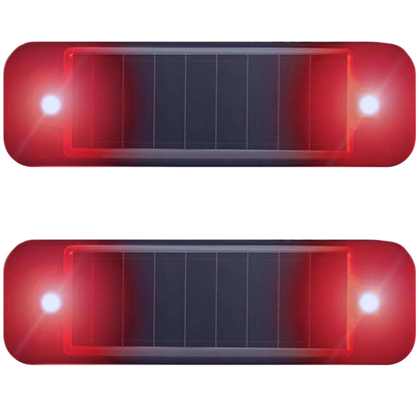 Alarme Solaire pour Voiture – Lot de 2 Feux d'avertissement LED, Lampe de sécurité factice antivol à énergie Solaire, feu de détresse Clignotant pour Voitures, Motos et vélos (Rosso)