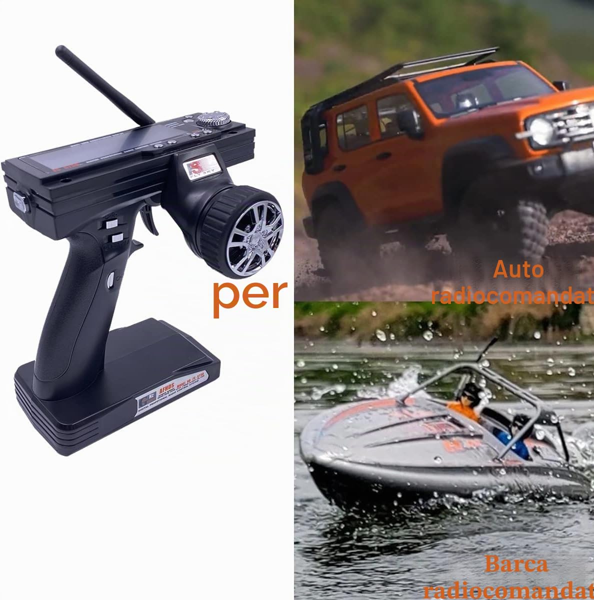Flysky GT3B AFHDS, trasmettitore radio a 3 canali + ricevitore radio FS GR3E per giocattoli radiocomandati per auto da corsa RC, barca, elicottero