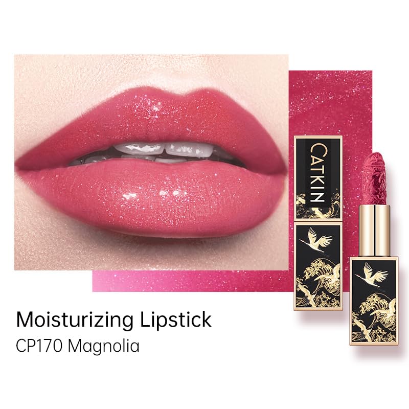 CATKIN Glitter Lipstick, Long Lasting, High Impact, Moisturizing Formula, enriched with Avocado Oil and Vitamin E, 3.2g - Image 2
