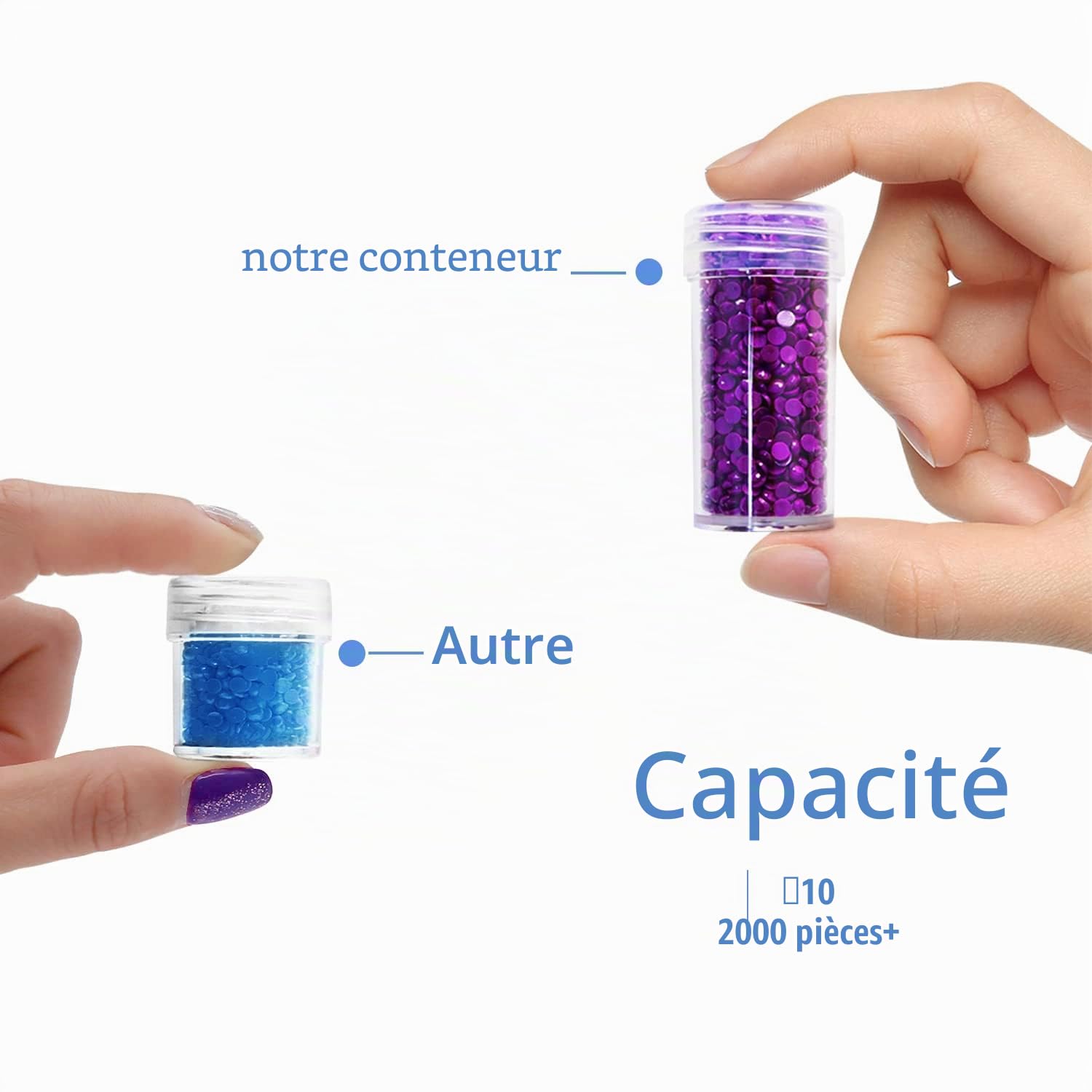 Boîtes de rangement pour peinture diamant, 240 emplacements pour accessoires et outils de peinture diamant (violet)