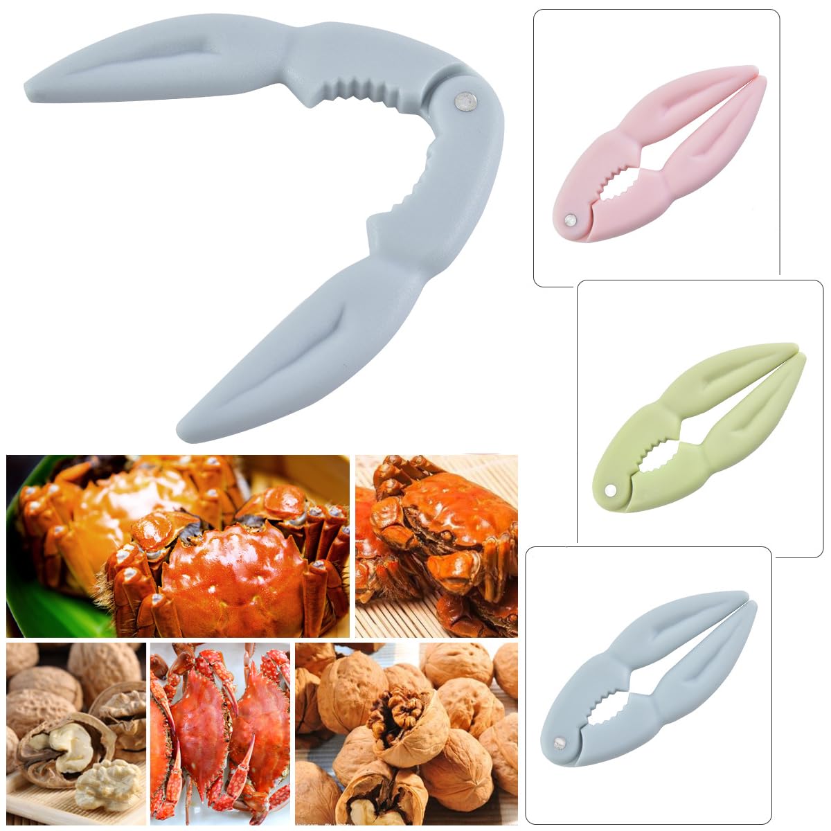 Juego de 6 herramientas para galletas de langosta, galletas de mariscos, galletas de patas de cangrejo, galletas de cangrejo, galletas de garra de cangrejo, cascanueces para agrietarse, comer
