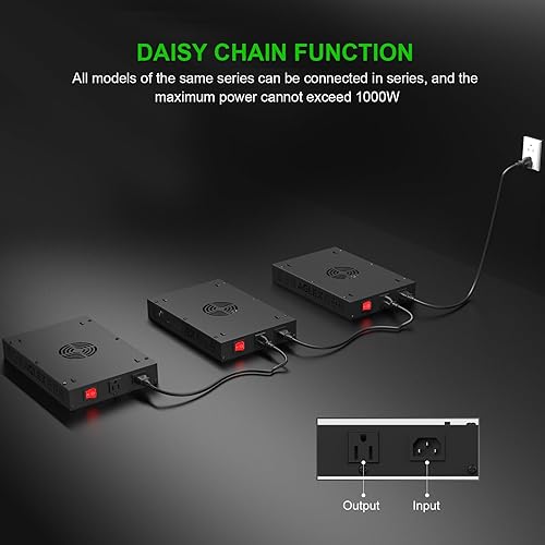 Miniatura 5 de AGLEX E1200 Luz LED de crecimiento, luz de crecimiento de espectro completo con diodo UV IR, luces de cultivo para plantas de interior con cadena de